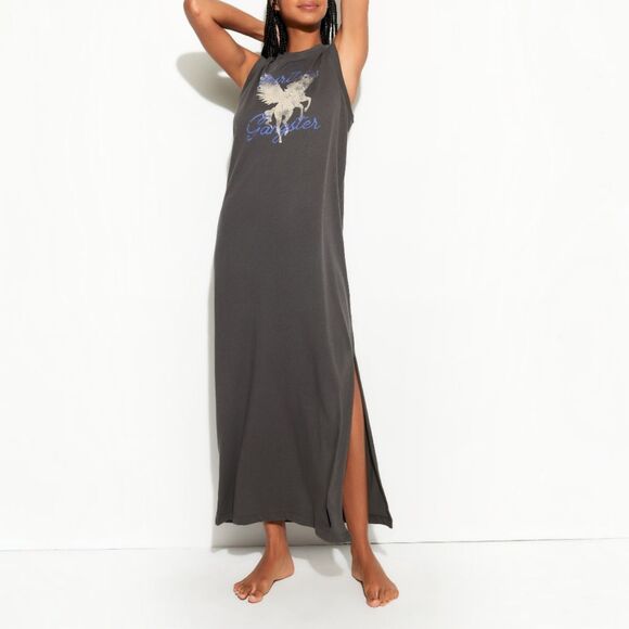 Spiritual Gangster Dresses & Skirts - Spiritual Gangster Gray Pegasus Mulholland Sleeveless Cotton Maxi Dress - XL